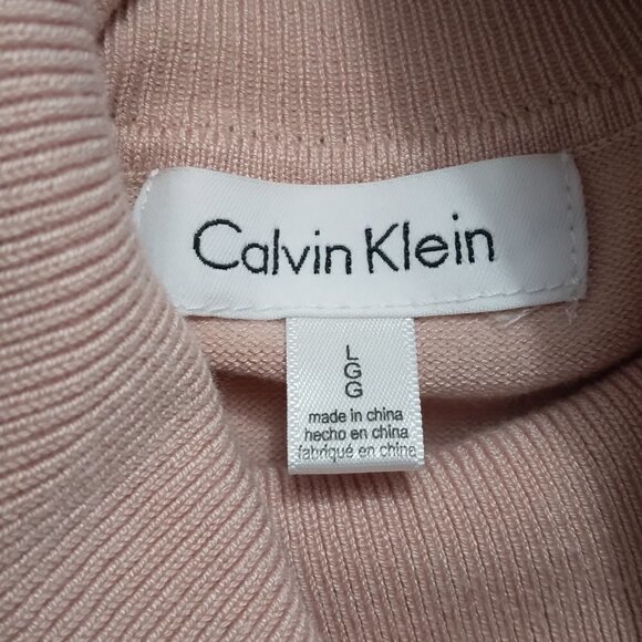 Calvin Klein | Multi Color Striped Turtleneck Sweater White Pink Black | Size L - Picture 6 of 9